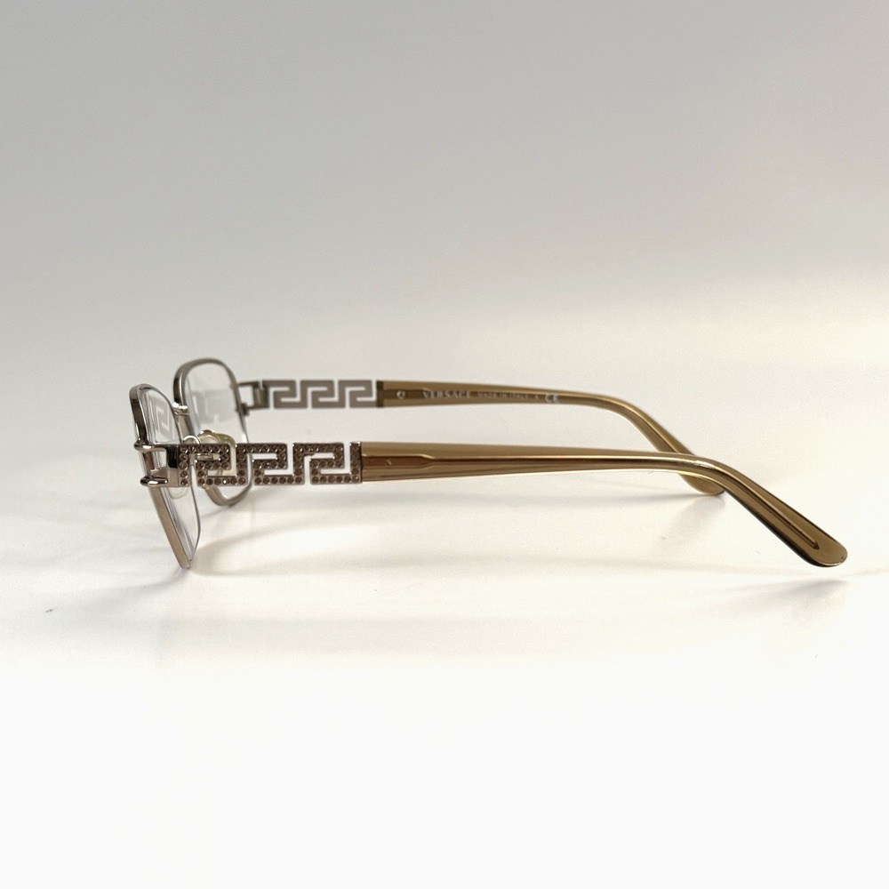 VERSACE MOD 1229-B 1052 Eyeglasses Frame Only 53-16-135 Italy Gold Crystals - Picture 3 of 14